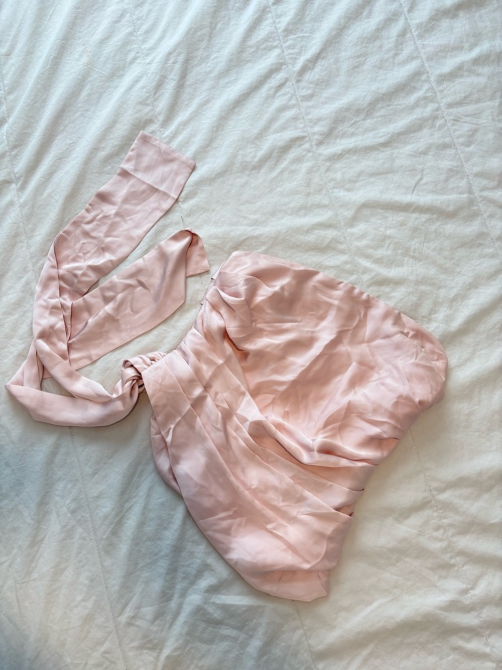 Meshki Light Pink Silk Bandeau with Tie